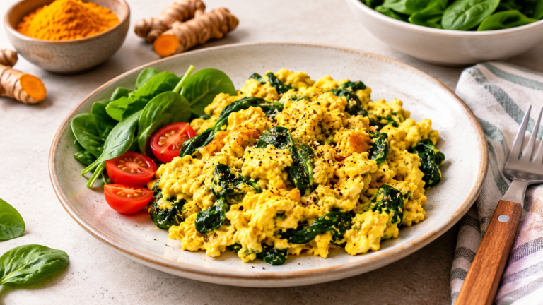Turmeric Spinach Scramble Recipe: A Simple, Protein-Rich Breakfast for Healthy Aging